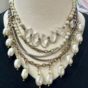 Silpada copper silver and pearl necklace